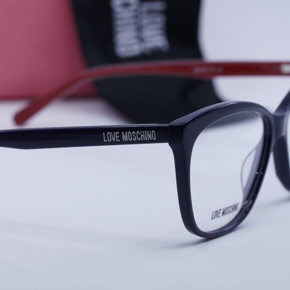 Moschino MOL506 0PJP00 Square Eyeglasses - Blue/Red 56mm - Picture 8 of 12